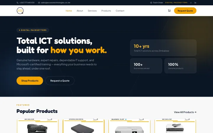 Access Technologies — Homepage with featured products
