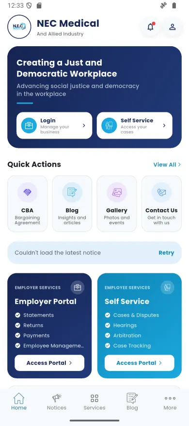 NEC Medical Aid — Home — employer and self-service portals