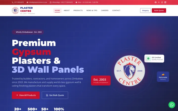 Plaster Centre — Homepage