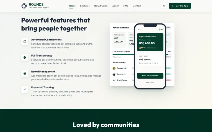 Rounds — Feature overview with app preview